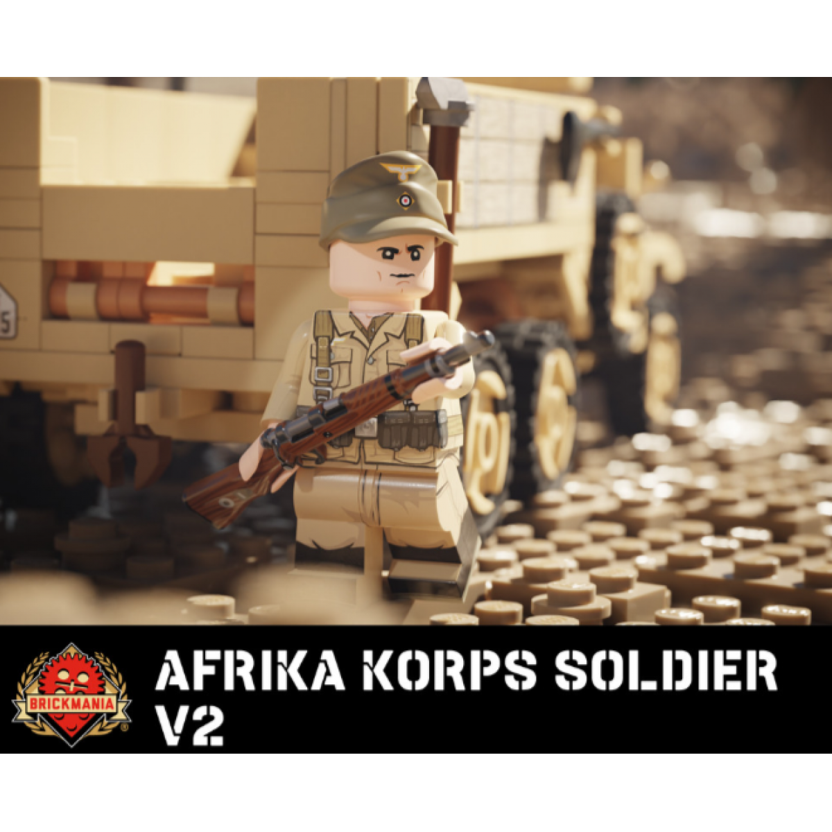 Afrika Korps Soldier V2 with Perfect Caliber™ BrickArms® Kar98