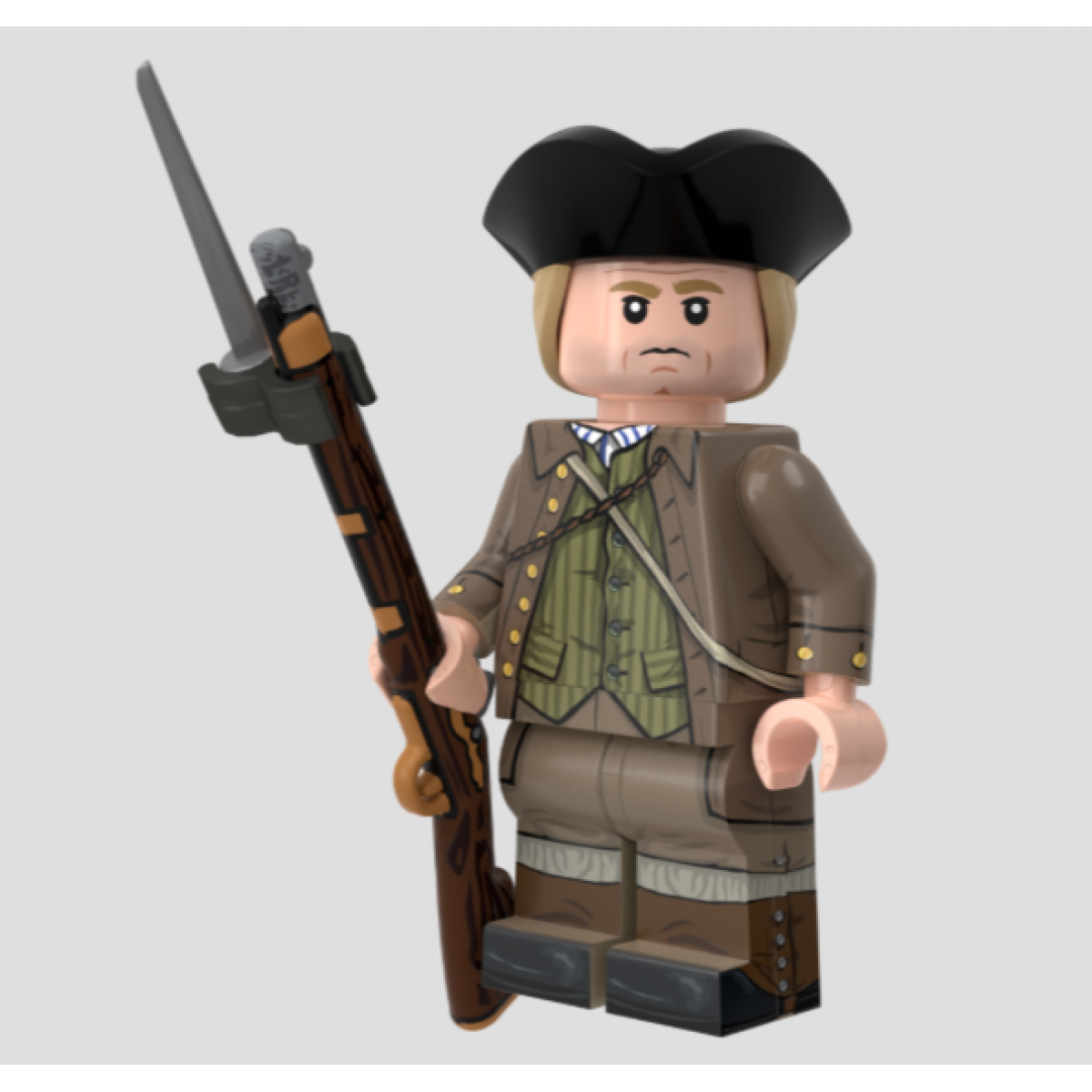 American Revolutionary War Colonial Militia "Minutemen" with Perfect Caliber™ BrickArms® Flintlock Musket & Bayonet