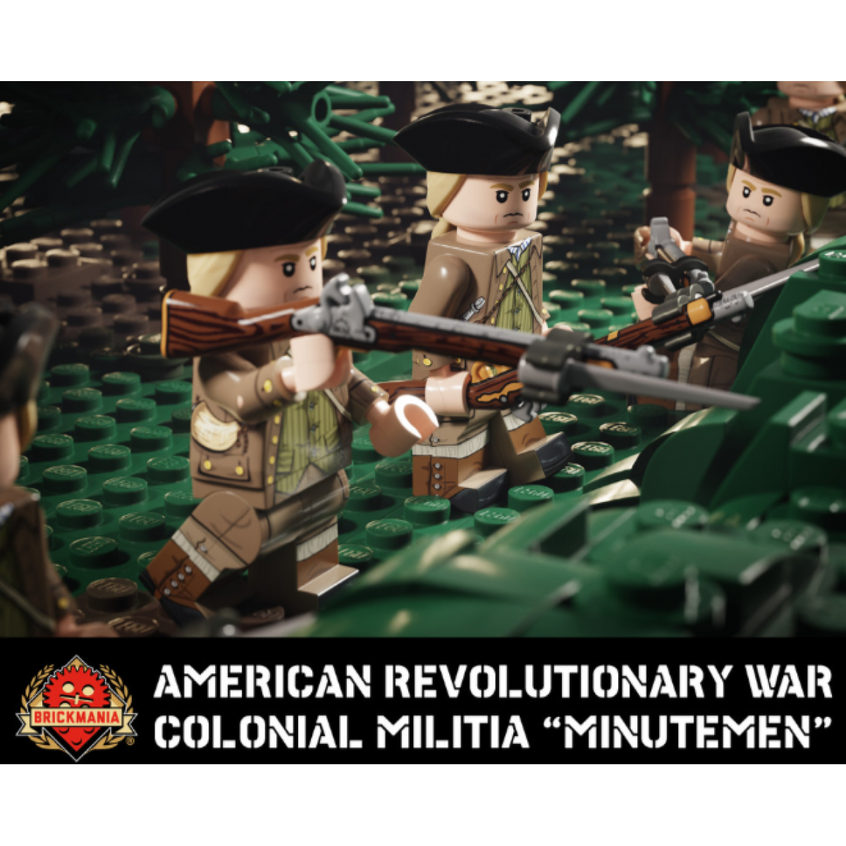 American Revolutionary War Colonial Militia "Minutemen" with Perfect Caliber™ BrickArms® Flintlock Musket & Bayonet