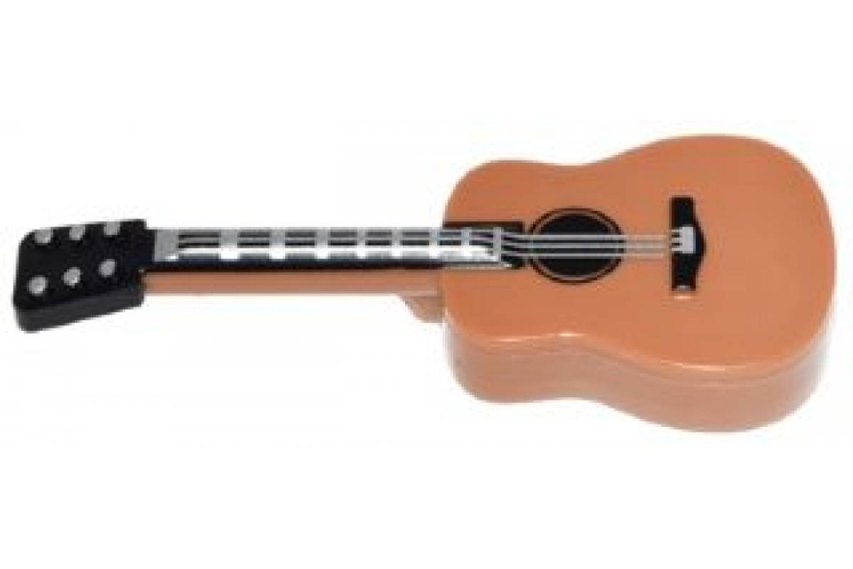 Utensil Guitar Acoustic with Black Neck and Silver Strings Pattern