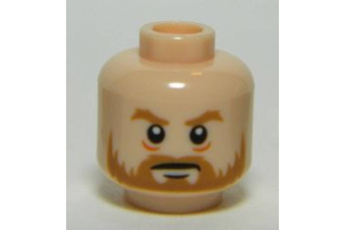 Head Beard Brown, Bushy Eyebrows, White Pupils, Stern Pattern - Light Flesh