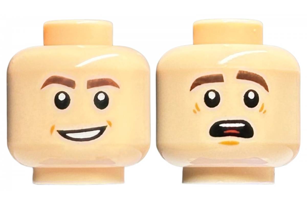 Head Open Mouth Smile / Scared with Top Teeth and Red Tongue Pattern