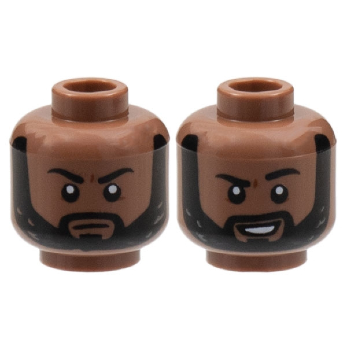 Head Dual Sided Black Eyebrows and Beard Medium Brown