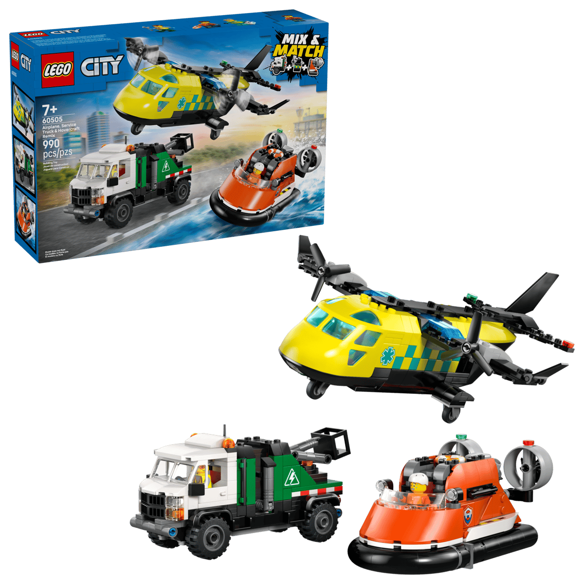 60505 Airplane, Service Truck and Hovercraft Remix