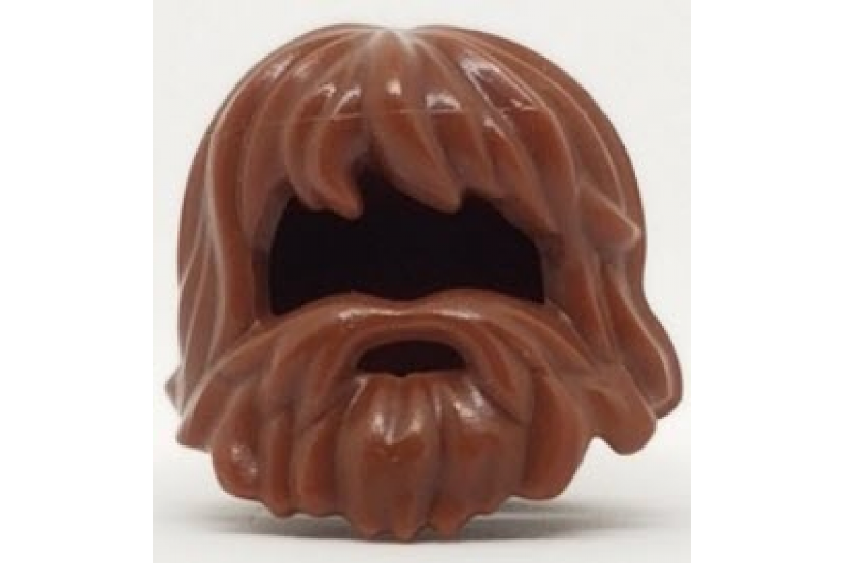 Hair Shaggy with Beard and Mouth Hole Reddish Brown