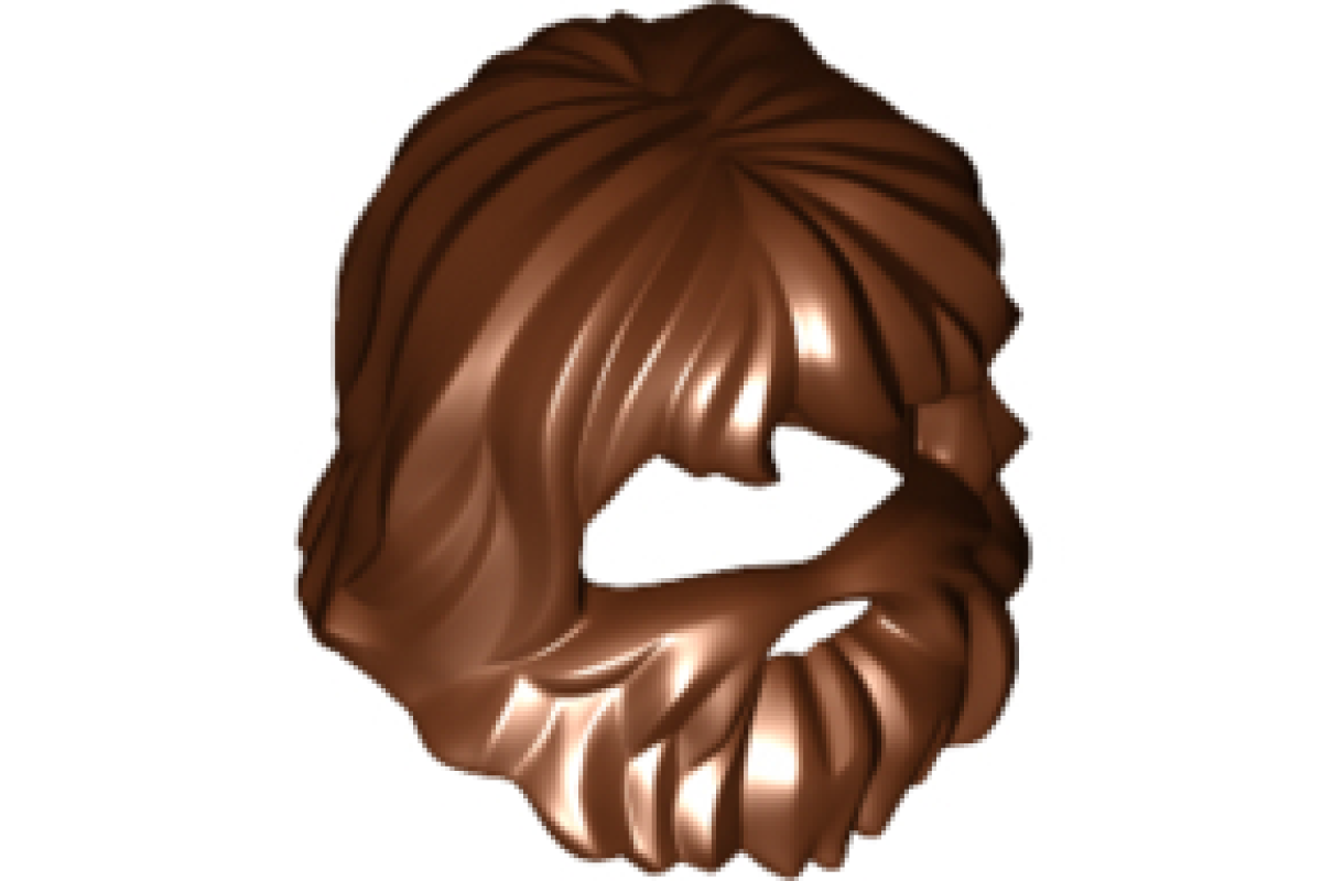 Hair Shaggy with Beard and Mouth Hole Reddish Brown