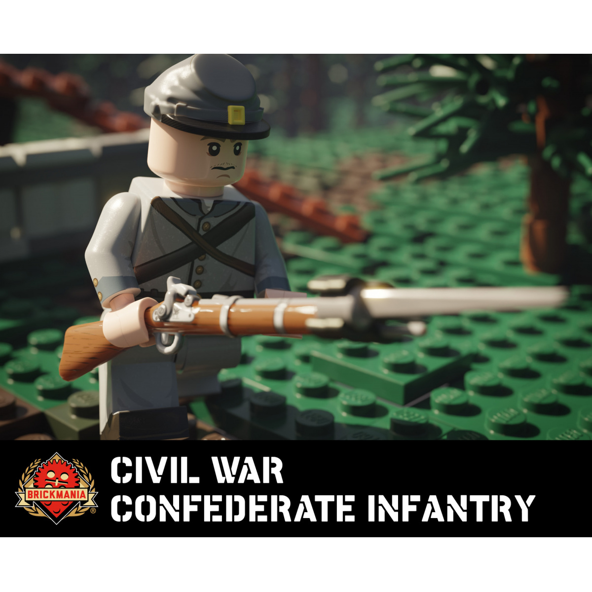 Civil War Confederate Infantry with Caplock Musket & Bayonet