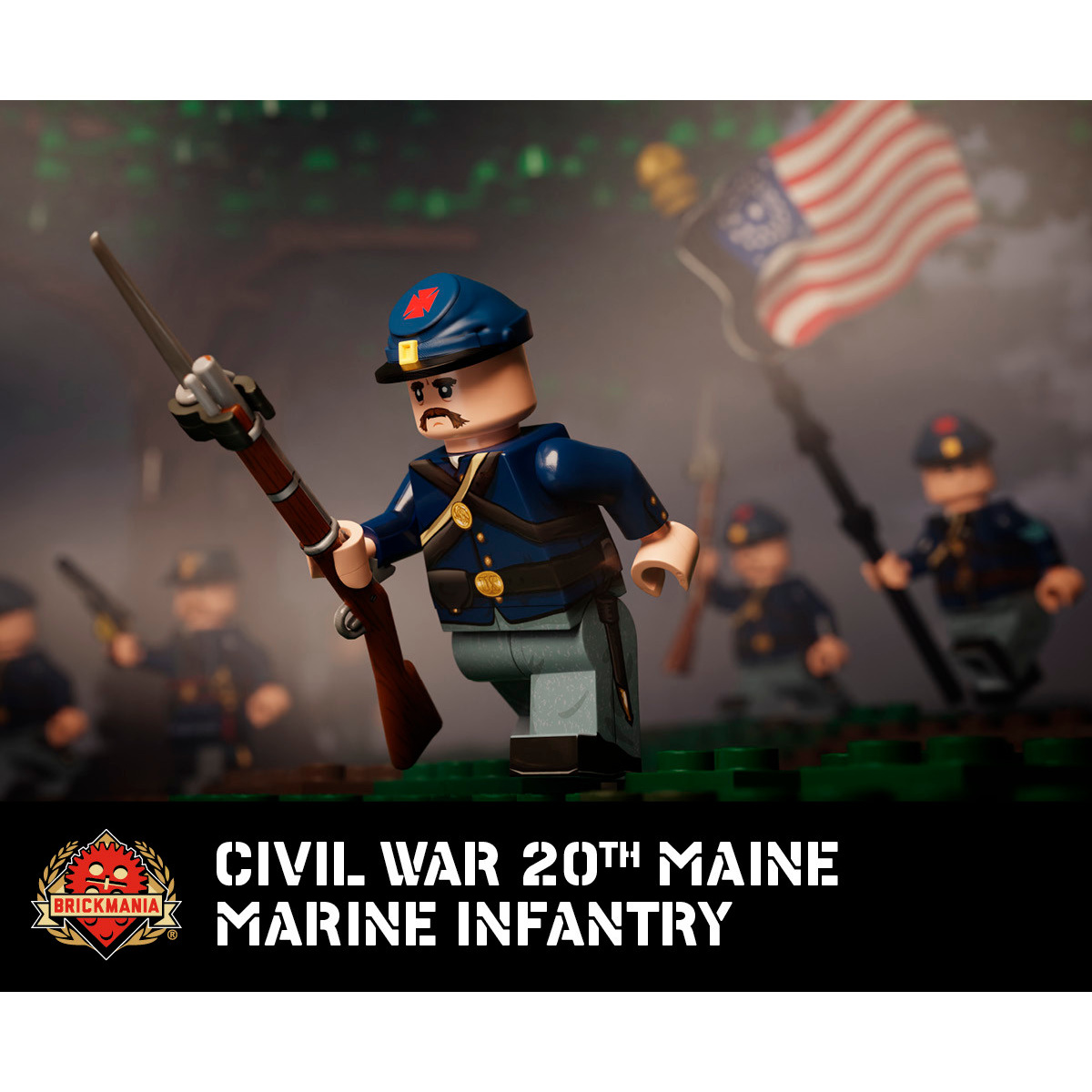 Civil War 20th Maine Rifleman with Caplock Musket & Bayonet