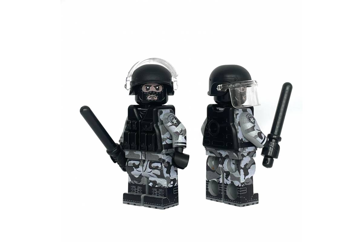 Custom SWAT Team Police Officer Tactical Unit made w/ real LEGO® Minifigure