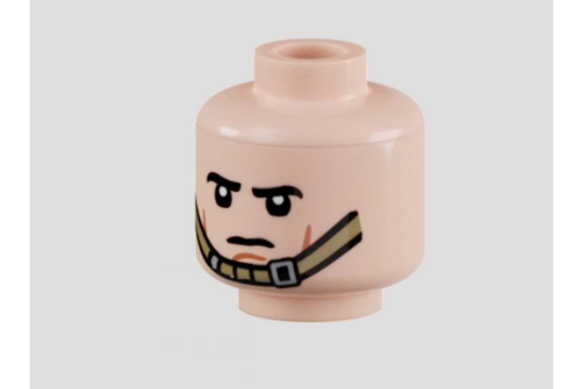 Minifig Head - WWII Russian Helmet Strap - Male