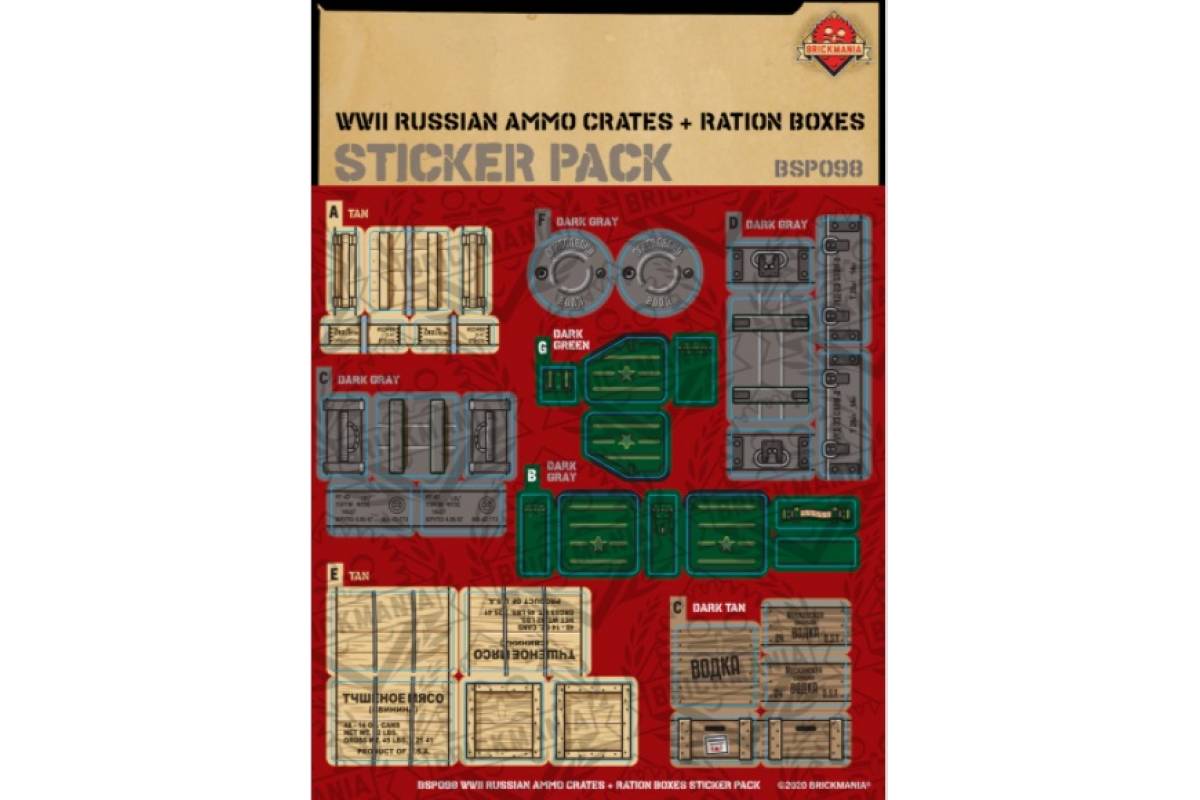WWII Russian Ammo Crates and Ration Boxes - Sticker Pack