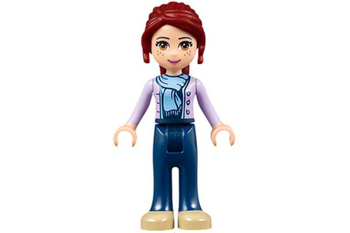 Mia, Dark Blue Trousers, Medium Lavender Jacket with Scarf
