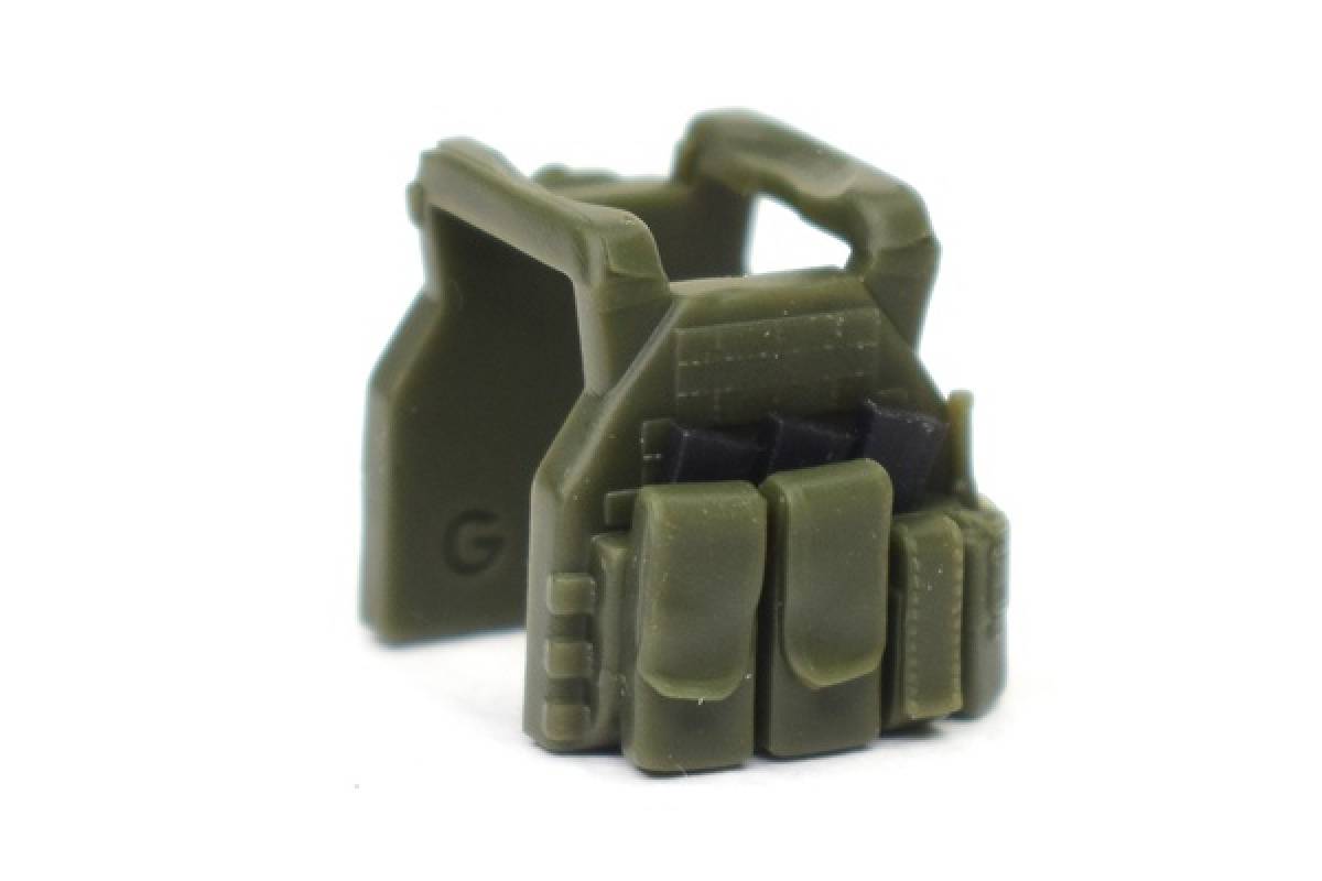 Bulletproof vest TV-110 figurines (pouches, walkie-talkie). Dark green