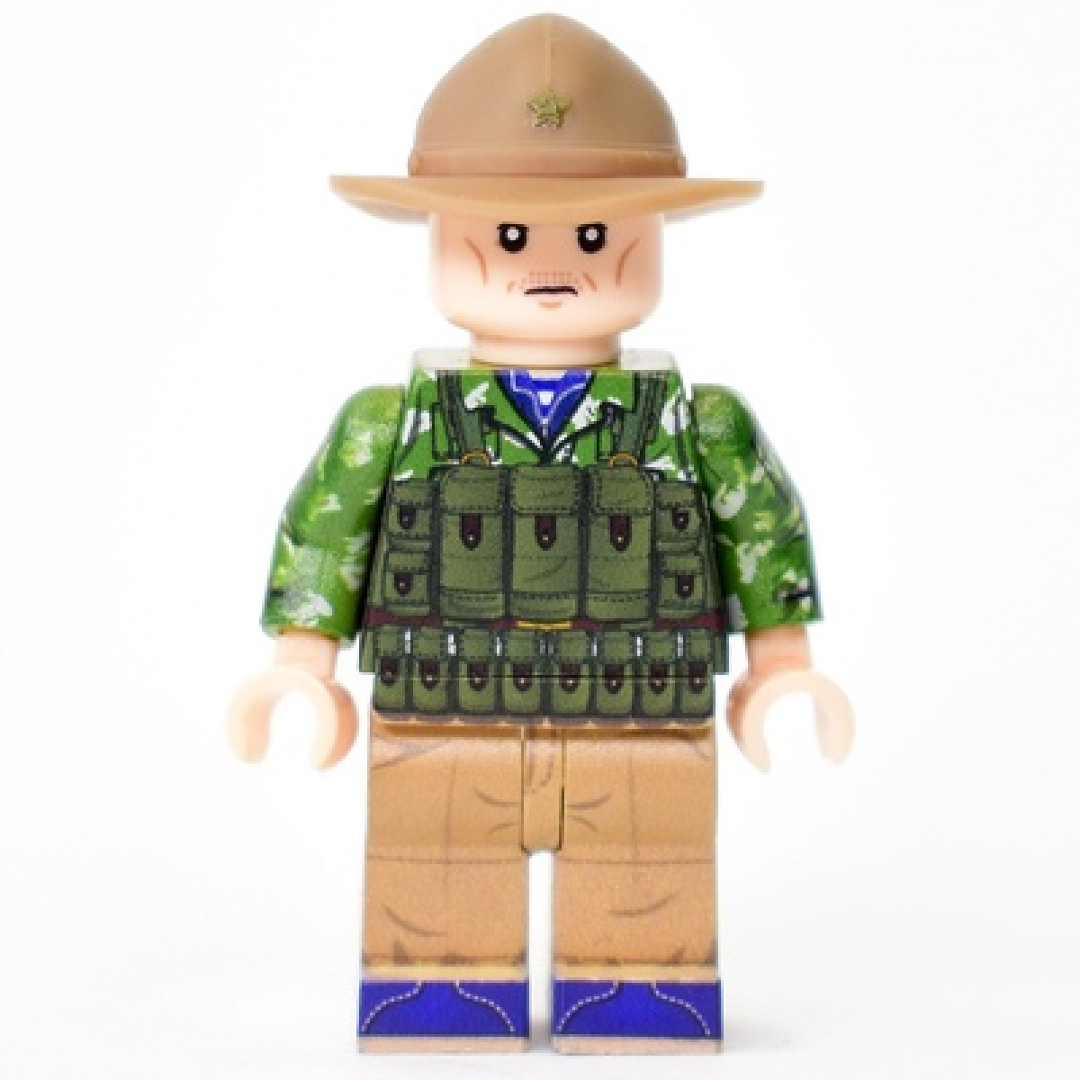 Airborne soldier in KLMK birch split jacket in a panama hat