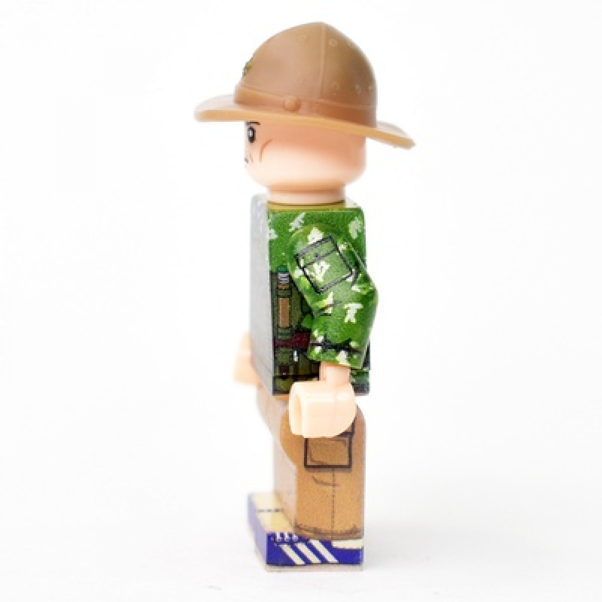 Airborne soldier in KLMK birch split jacket in a panama hat