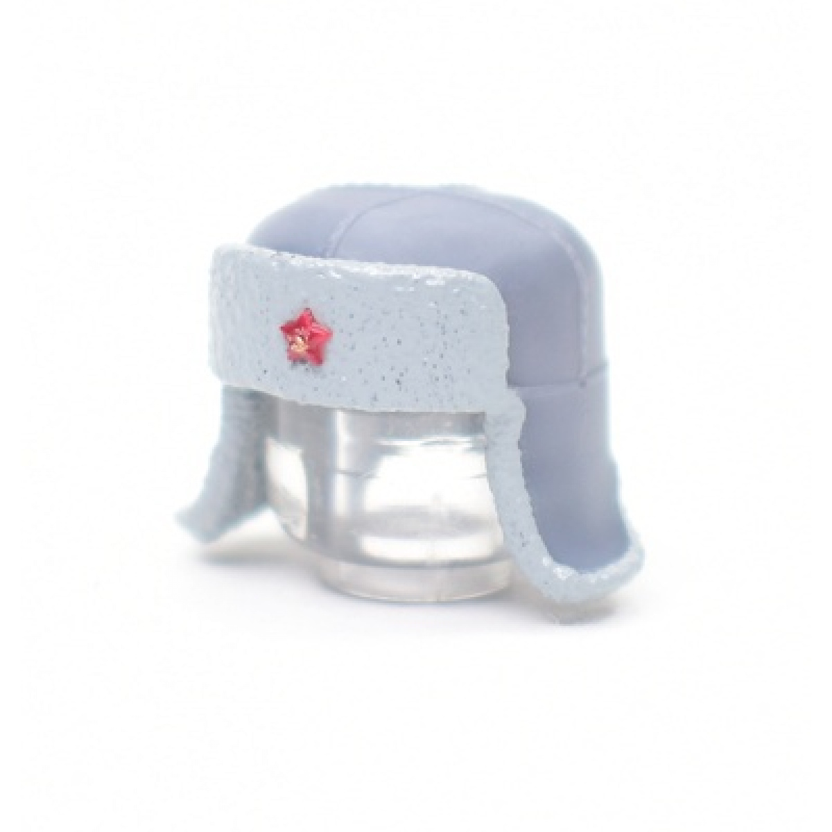 Drooping Ears Ushanka Gray Painted | Red Star