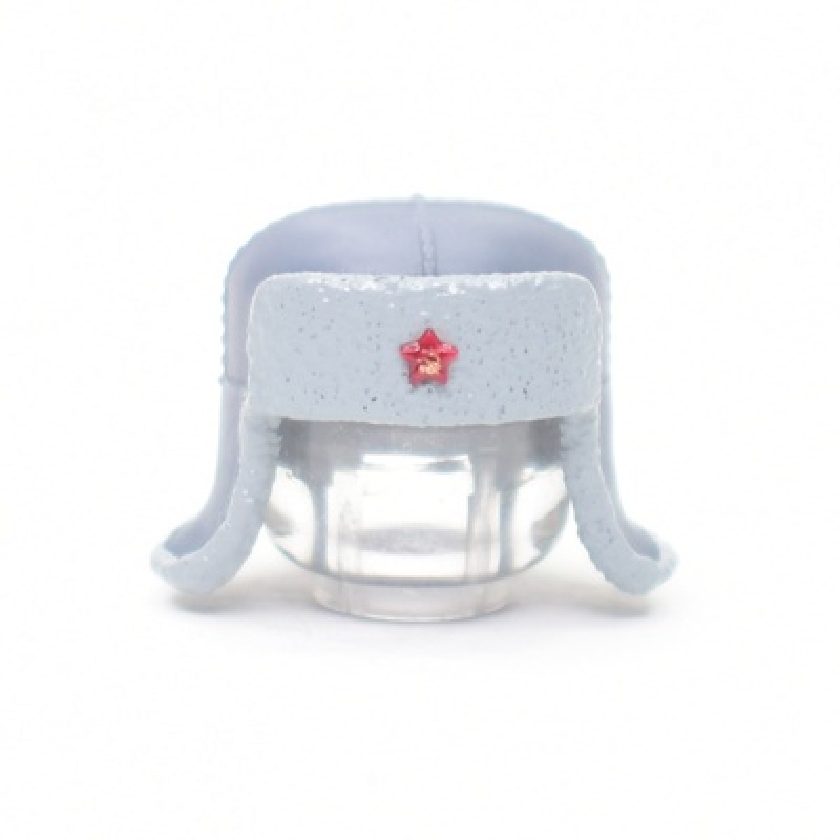 Drooping Ears Ushanka Gray Painted | Red Star
