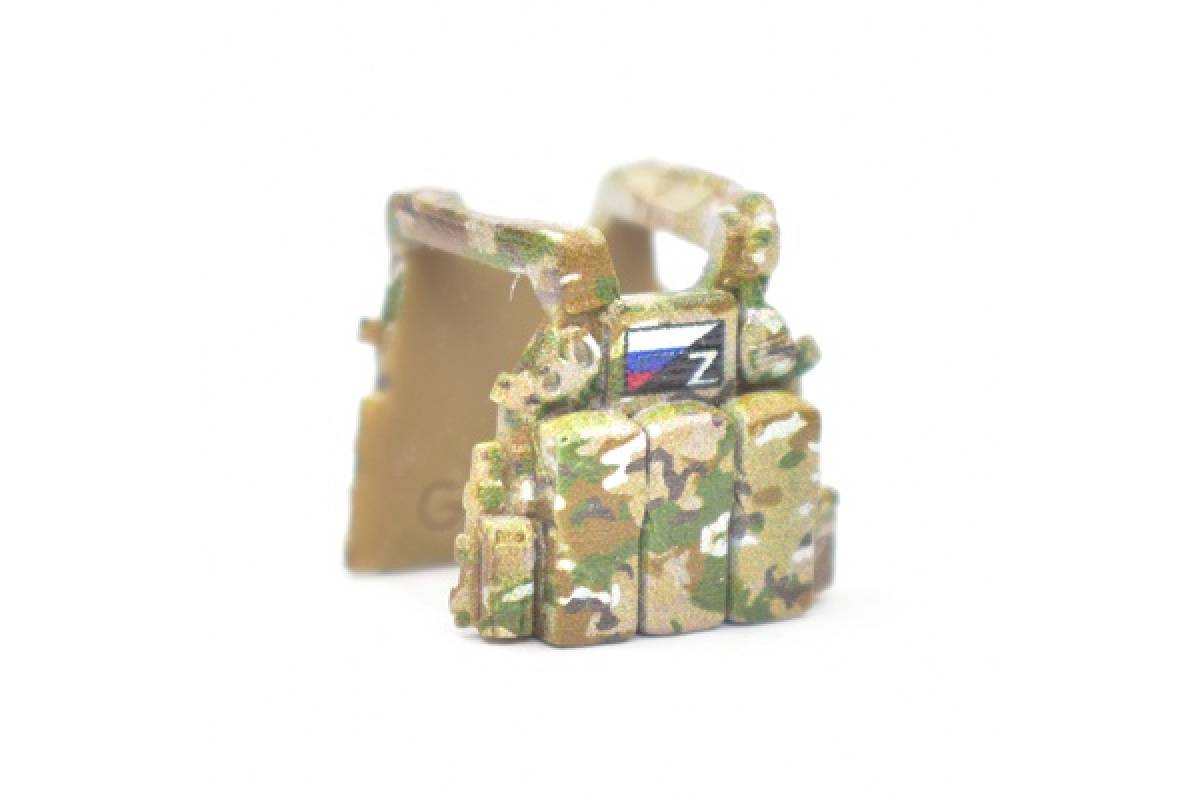 Armor vest LBT 6094 closed holsters, camouflage multicam patch Russian flag patch