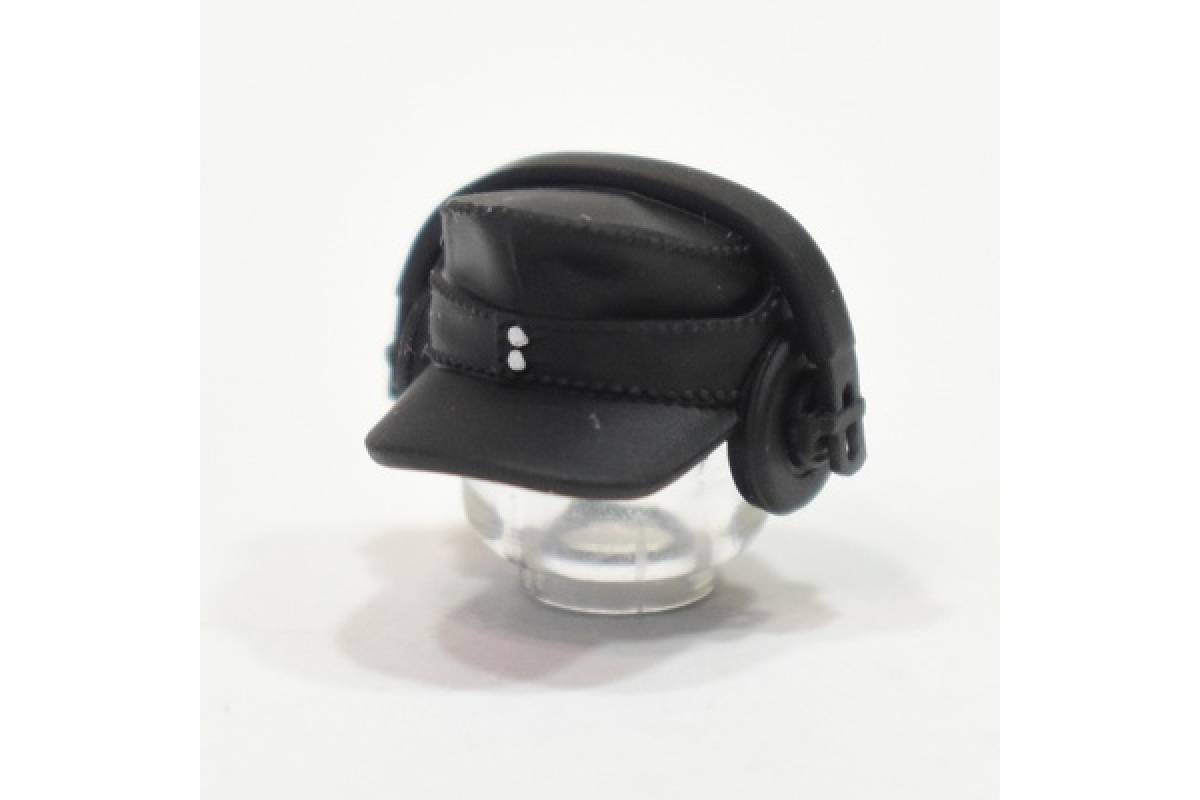 German M43 cap with earmuffs, black
