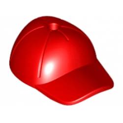 Cap - Short Curved Bill with Seams and Hole on Top Red