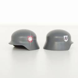 Немецкий шлем с Символикой Партии/SS серый