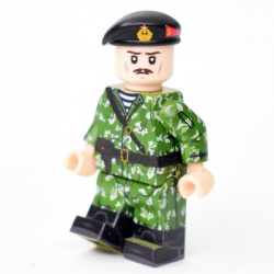 Marine officer in KLMK camouflage coat a birch split in a beret