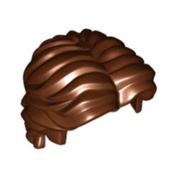 Hair Short Wavy with Center Part Reddish Brown