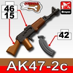 Автомат AK47 - съемный магазин черный и золотой