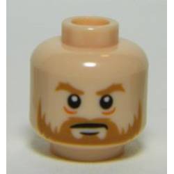 Head Beard Brown, Bushy Eyebrows, White Pupils, Stern Pattern - Light Flesh