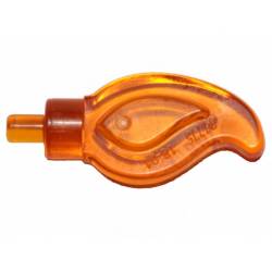 Wave Rounded Straight Single with Small Pin End Trans-Orange