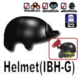 Тактический шлем IBH-G черного цвета с креплениями
