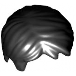 Hair Short Tousled with Side Part Black