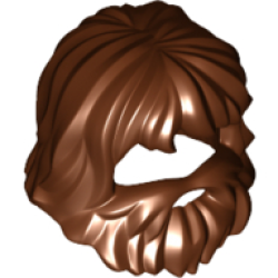 Hair Shaggy with Beard and Mouth Hole Reddish Brown