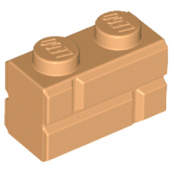 Brick, Modified 1 x 2 with Masonry Profile Medium Nougat