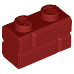 Part 98283 Brick, Modified 1 x 2 with Masonry Profile Dark Red