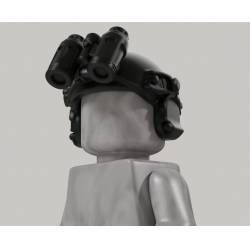 Fast Helmet with Binocular Night Vision Goggles - Up Black