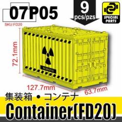Контейнер FD20 с радиоактивными отходами желтый