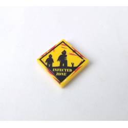 Zombie: Infected zone Sign yellow - tile 2x2