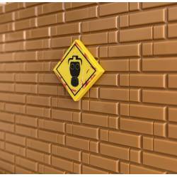 "Danger: Gas mask only" Sign yellow - tile 2x2