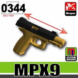 Пистолет MPX9  подвижным затвором черно-тановый