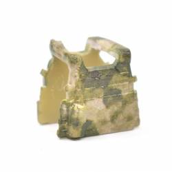 Armored vest LBT 6094 closed pouches, rectangular patch with skull. moss camouflage