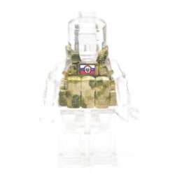 Armored vest LBT 6094 closed pouches, rectangular patch with skull. moss camouflage