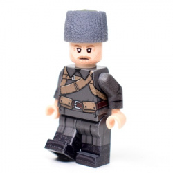 Veteran in greatcoat and papakha during the Civil War