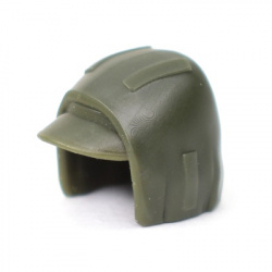 Hood is green with a cap