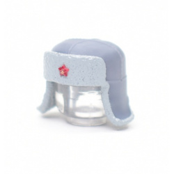 Drooping Ears Ushanka Gray Painted | Red Star