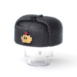 Black ushanka hat with Red Army Navy cockade