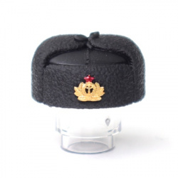 Black ushanka hat with Red Army Navy cockade