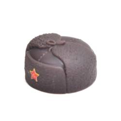 Cap with earflaps brown with a star