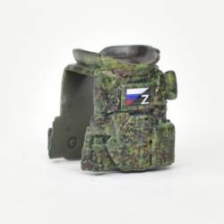 Armor vest Ratnik "machine gunner" raised collar patch flag and Z. digital camouflage