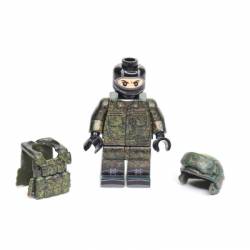 Modern Russian Soldier in summer field uniform with body armor and helmet
